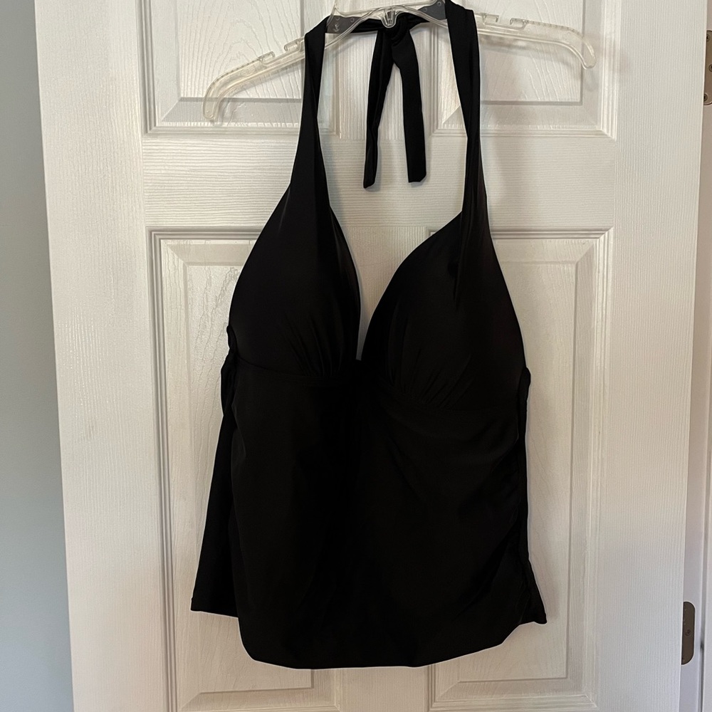 NWT black Halter Tankini XL